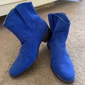 Blue Suede Short Boot